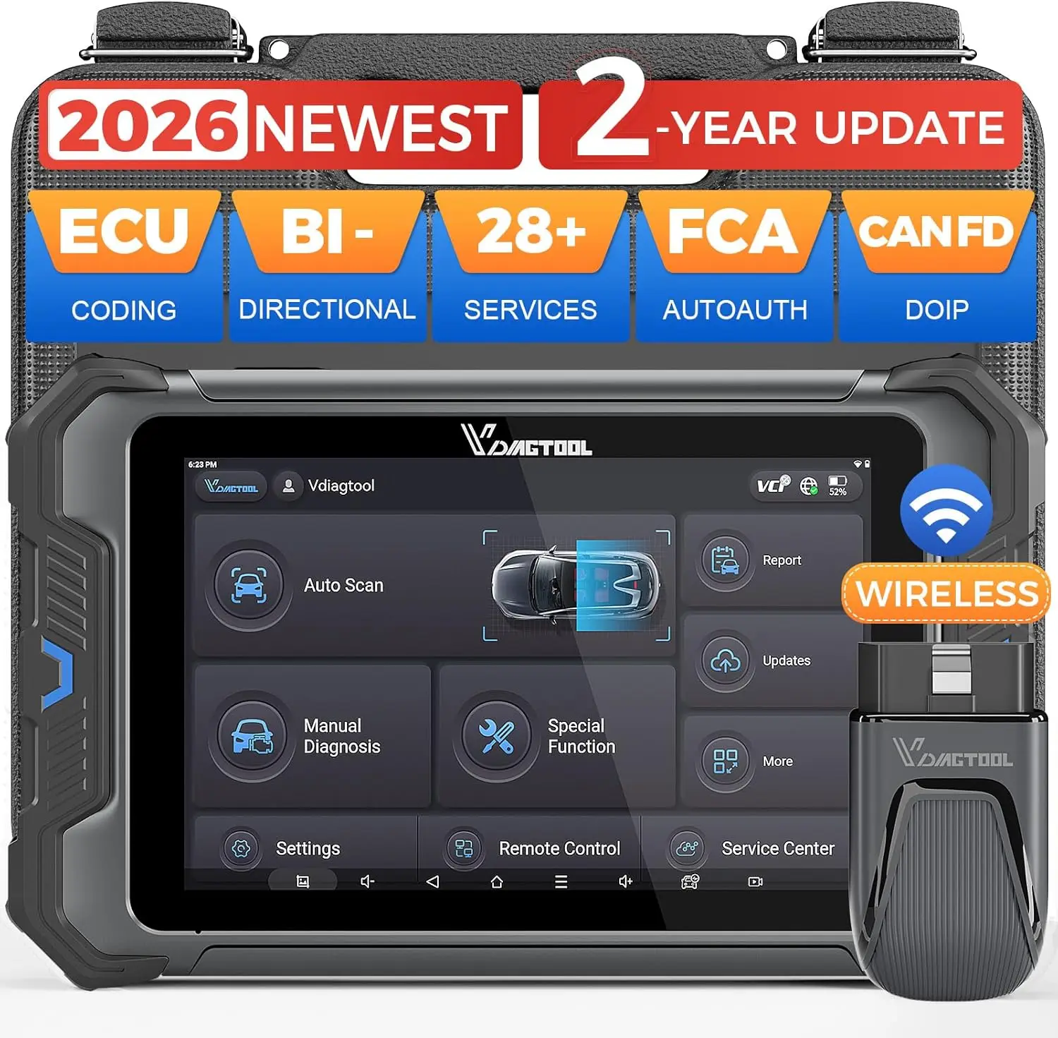 Bidirectional Scan Tool VD80 BT Lite 2026 8 Wireless Full System OBD2 Scanner Diagnostic Tool with 28 Resets ECU C0ding Oil
Bidirectional Scan Tool VD80 BT Lite 2026 8 Wireless Full System OBD2 Scanner Diagnostic Tool with 28 Resets ECU C0ding Oil