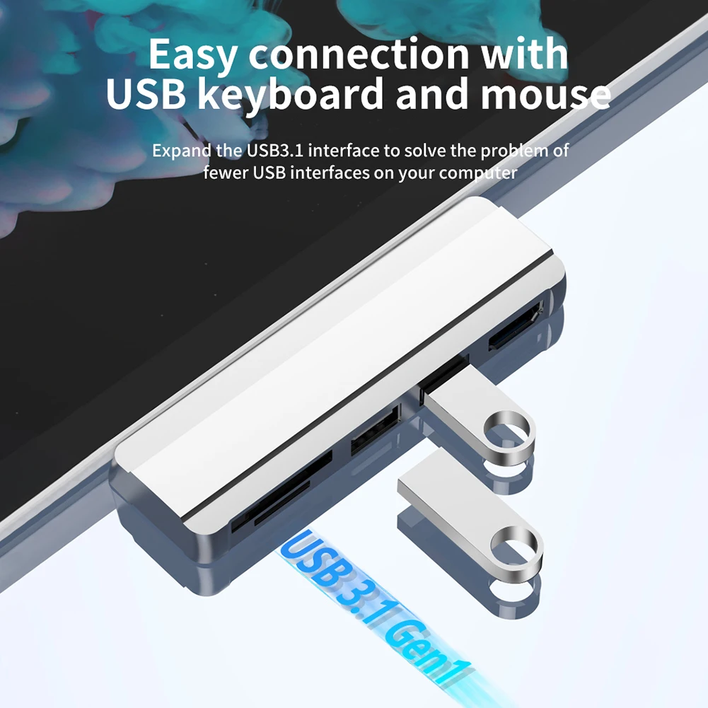 5 In 1 USB Hub for Surface Pro 5/ Pro 4 with 4K HDMI-compatible 5 Ports USB 3.0 Memory Card Slot Reader Adapter
5 In 1 USB Hub for Surface Pro 5/ Pro 4 with 4K HDMI-compatible 5 Ports USB 3.0 Memory Card Slot Reader Adapter