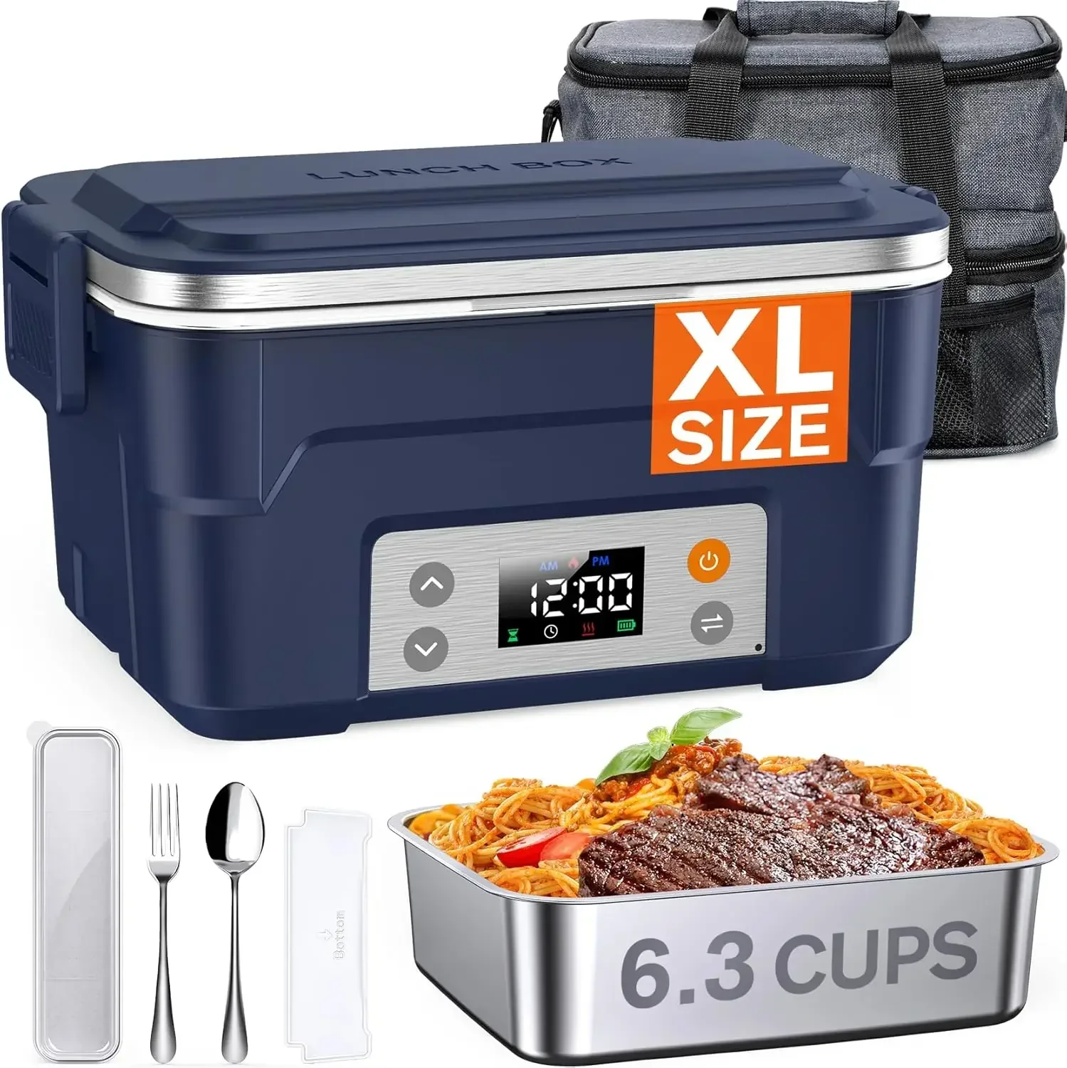 XL 6.3-Cup Cordless Electric Lunch Box for Adults, Heated Lunch Box for Men with Scheduled Heating, Portable Car Food Warmer
XL 6.3-Cup Cordless Electric Lunch Box for Adults, Heated Lunch Box for Men with Scheduled Heating, Portable Car Food Warmer