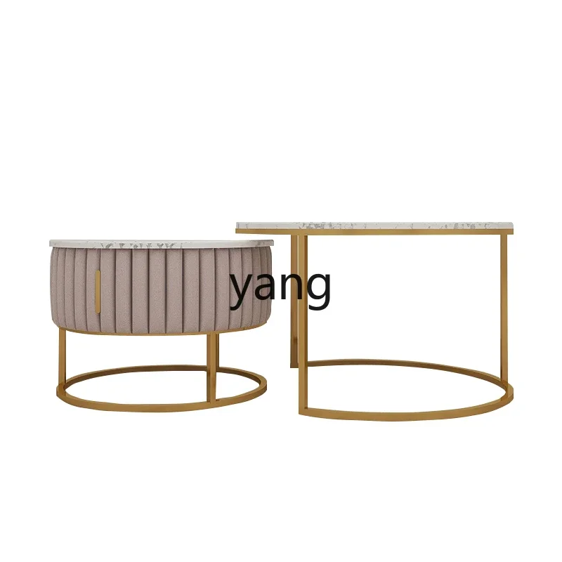 MMlight luxury round coffee table marble balcony living room table with drawers
MMlight luxury round coffee table marble balcony living room table with drawers
