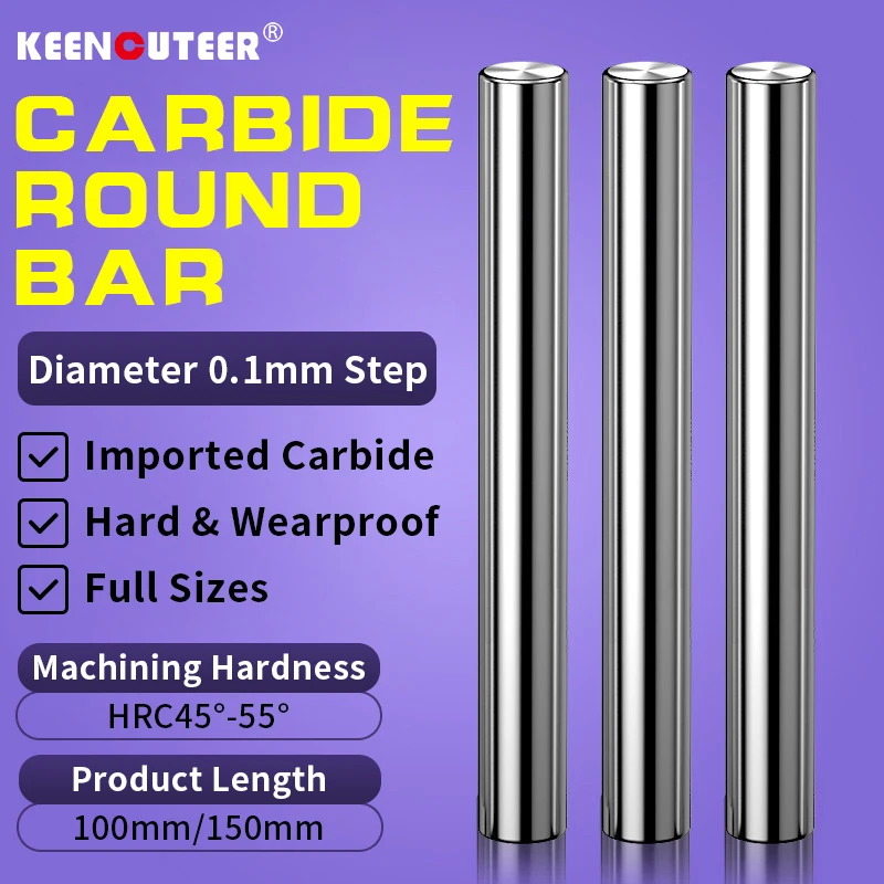 Solid Carbide Rod 1.0-20mm Diameter 100mm Length Straight Shank long Carbide Round Bar Lathe Tool High Hardness
Solid Carbide Rod 1.0-20mm Diameter 100mm Length Straight Shank long Carbide Round Bar Lathe Tool High Hardness