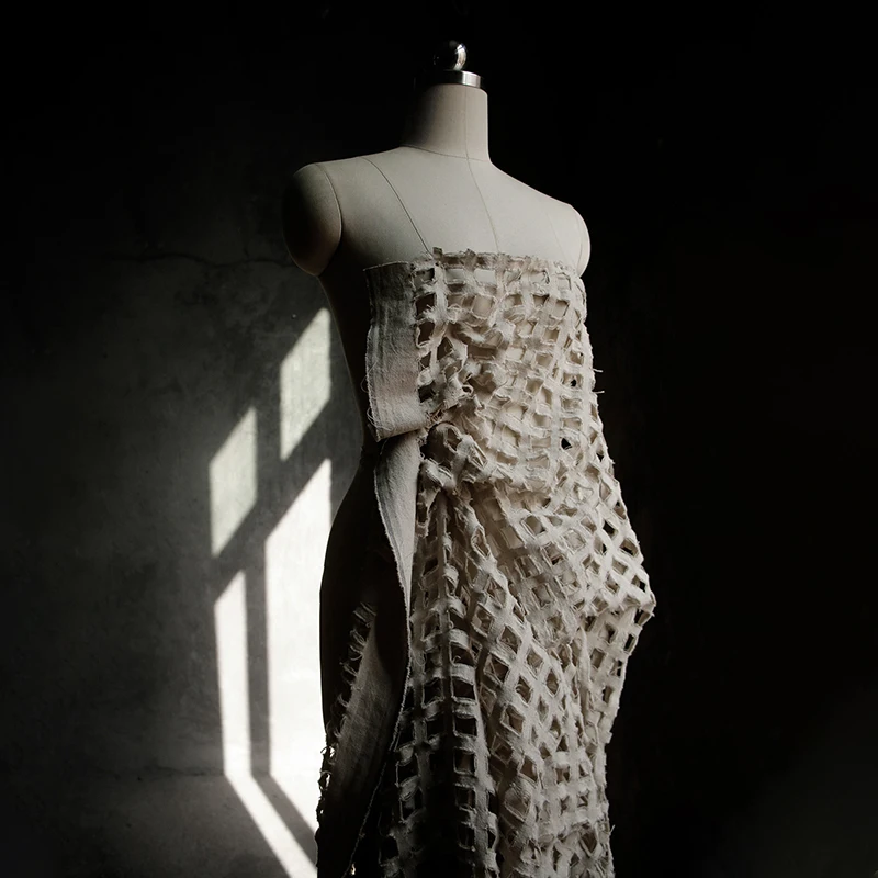 Hollow Grid Cotton Linen Fabric Original Embryo Color Plant Perspective Worn Out Old Modified Designer Fabric for Clothes Making
Hollow Grid Cotton Linen Fabric Original Embryo Color Plant Perspective Worn Out Old Modified Designer Fabric for Clothes Making