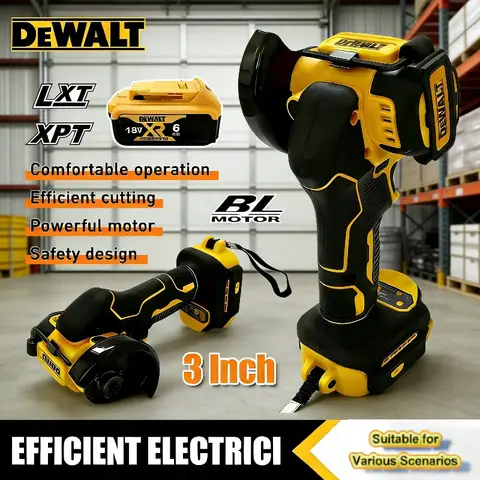 DEWALT Cordless Mini Angle Grinder 3 Inch Polishing Grinding Machine Electric Cutting Power Tools For Dewalt 18V  20V Battery