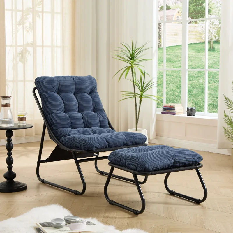 Patio Outdoor Lounge Chair with Ottoman, Comfy Sling Recliner Chair with Puffy Cushion and Foot Stool, Ideal for Living Room
Patio Outdoor Lounge Chair with Ottoman, Comfy Sling Recliner Chair with Puffy Cushion and Foot Stool, Ideal for Living Room