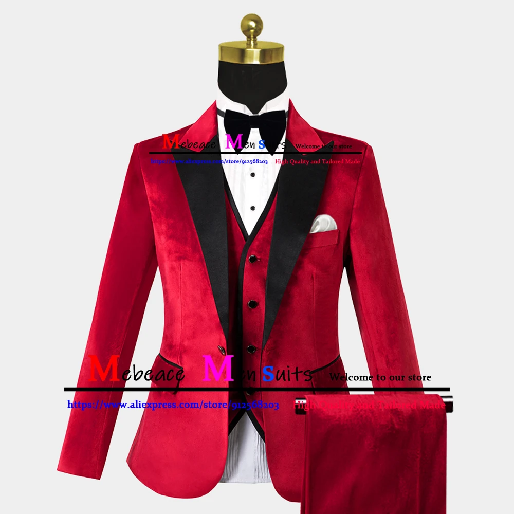 Customized Velvet Men Suit 3 Pieces (Blazer+Vest+Pant) Slim Wedding Suits For Men Custom Made Groom Party Prom Dress Ropa Hombre
Customized Velvet Men Suit 3 Pieces (Blazer+Vest+Pant) Slim Wedding Suits For Men Custom Made Groom Party Prom Dress Ropa Hombre