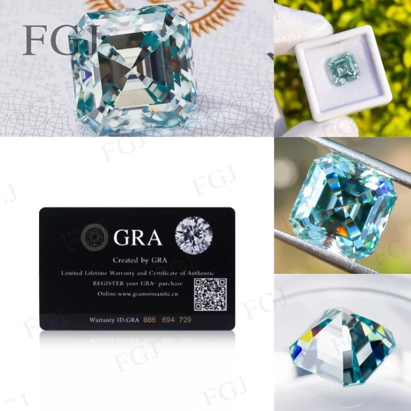 0.15-10CT Moissanite Asscher Cut Loose Gemstone Beads With GRA Aqua Blue Top Quality Stone For Women Rings Necklace Making
0.15-10CT Moissanite Asscher Cut Loose Gemstone Beads With GRA Aqua Blue Top Quality Stone For Women Rings Necklace Making