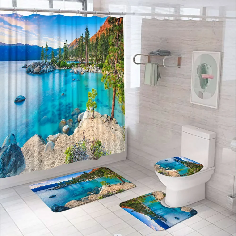 Blue Lake Fabric Shower Curtain Set Scenery Countryside Trees Mountain Natural Bathroom Rugs Non-Slip Bath Mat Toilet Lid Cover
Blue Lake Fabric Shower Curtain Set Scenery Countryside Trees Mountain Natural Bathroom Rugs Non-Slip Bath Mat Toilet Lid Cover