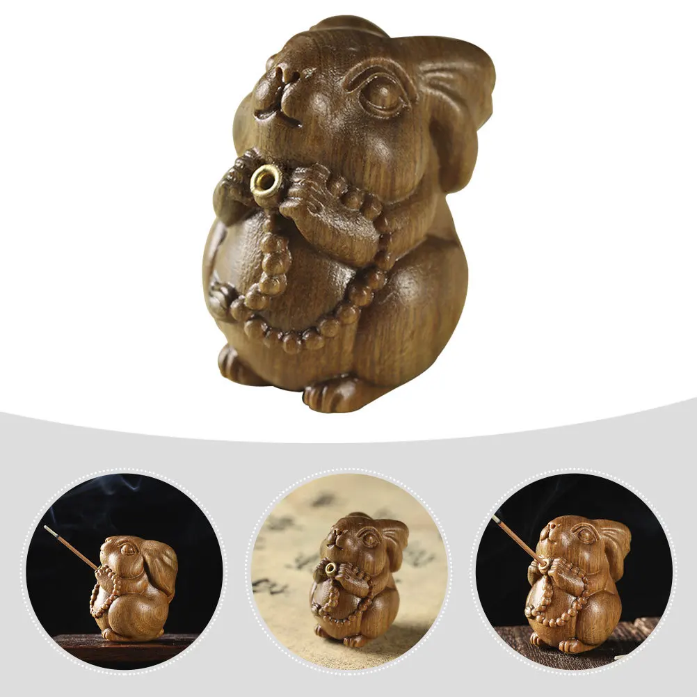 Wood Carved Rabbit Incense Stick Holder Desktop Censer Decor Artistic Aroma Burner for Study Bedroom Yoga Relaxation
Wood Carved Rabbit Incense Stick Holder Desktop Censer Decor Artistic Aroma Burner for Study Bedroom Yoga Relaxation