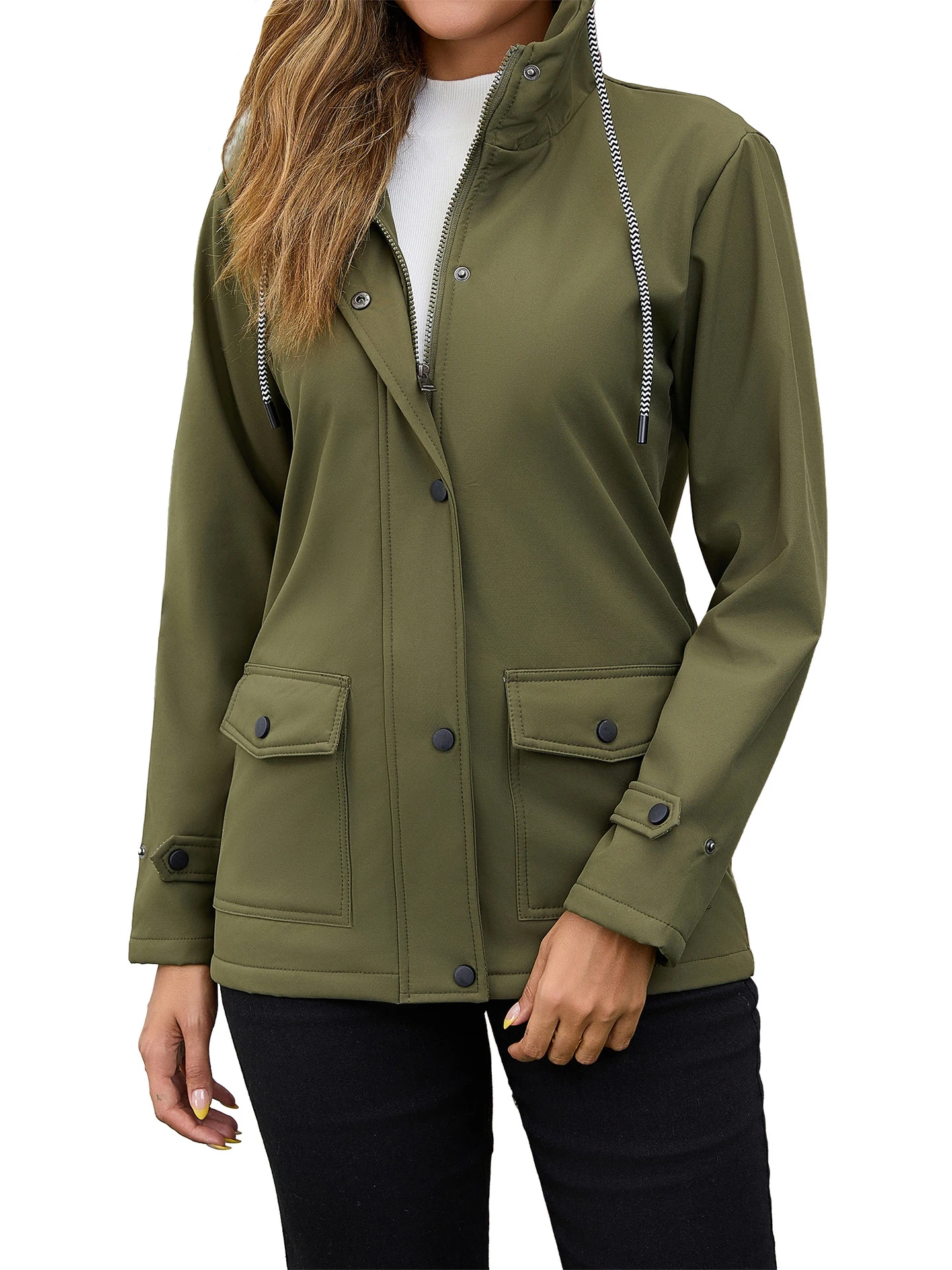 Women's Autumn Winter Hooded Windbreaker with Fleece Lining Casual Outdoor Jacket
Women's Autumn Winter Hooded Windbreaker with Fleece Lining Casual Outdoor Jacket