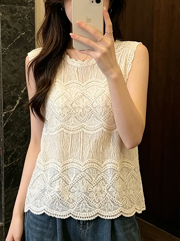 Bohemian Style Hollow out Vest Women's Summer New Holiday Elegant Sleeveless Top Large Size round Neck Other Fabric Casual Wear
Bohemian Style Hollow out Vest Women's Summer New Holiday Elegant Sleeveless Top Large Size round Neck Other Fabric Casual Wear