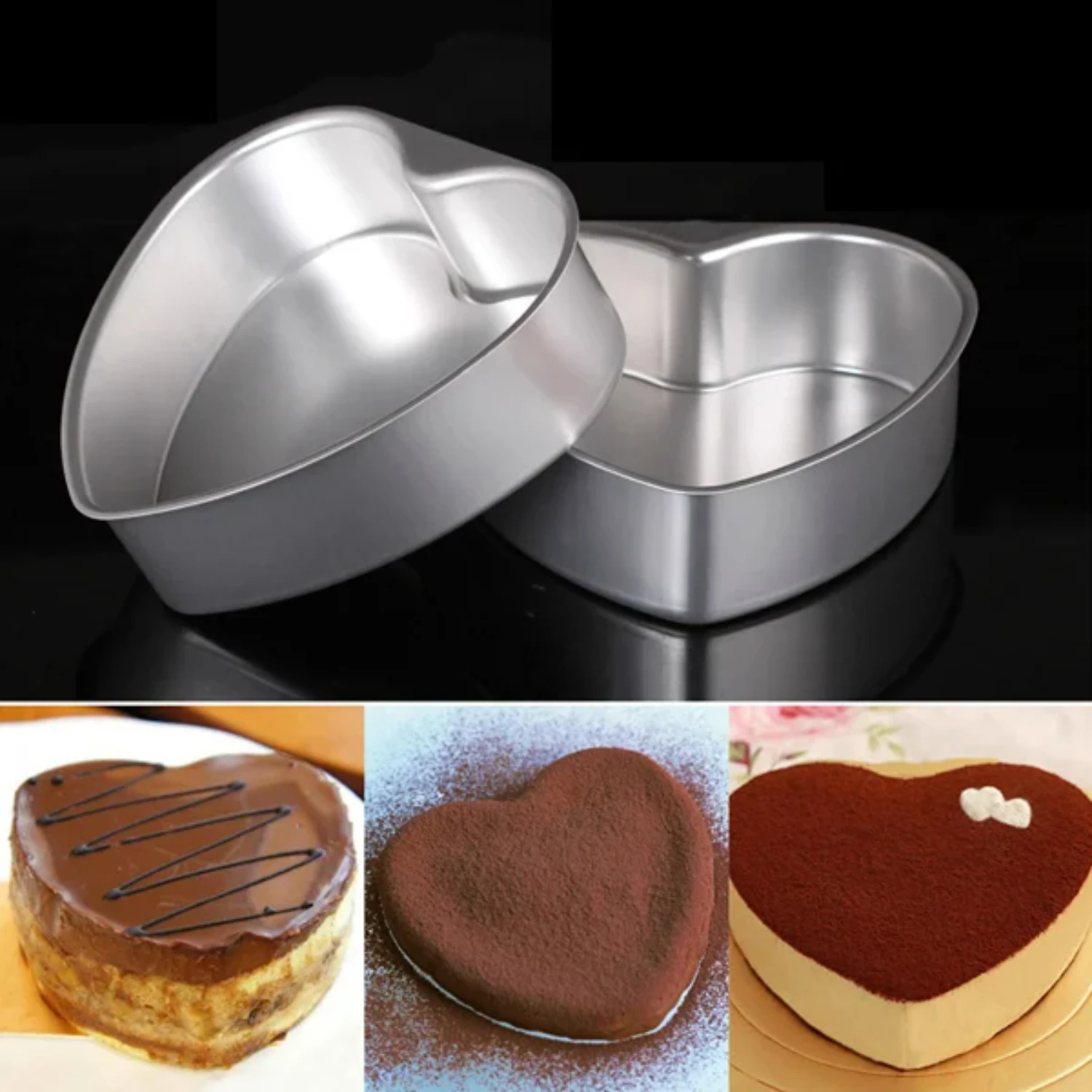Inch Heart Shaped Removable Bottom Thicken Cake Pan Anodized Aluminum Alloy Chocolate Cake Pan Tin Baking Mold Mould (Silver)
Inch Heart Shaped Removable Bottom Thicken Cake Pan Anodized Aluminum Alloy Chocolate Cake Pan Tin Baking Mold Mould (Silver)