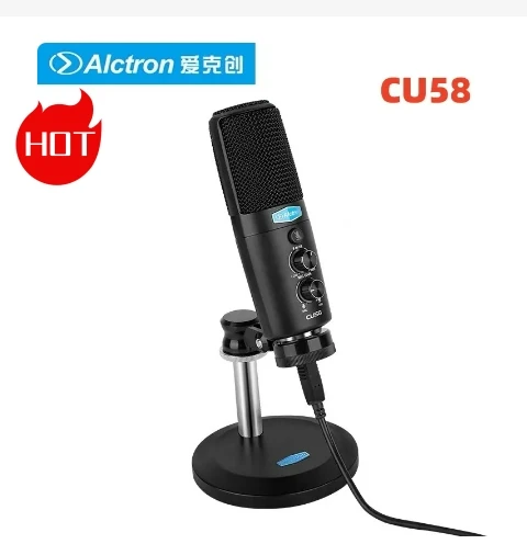 Alctron CU58 desktop USB condenser microphone plug-and-play USB device for recording and broadcasting
Alctron CU58 desktop USB condenser microphone plug-and-play USB device for recording and broadcasting