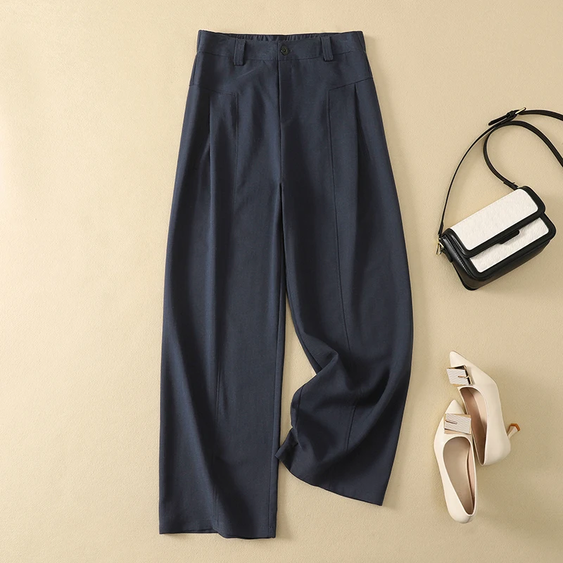Artistic Loose Fit Linen Wide Leg Pants Straight Cut Drapey Suit Style Trousers for Women Summer 2026 Casual High Waist
Artistic Loose Fit Linen Wide Leg Pants Straight Cut Drapey Suit Style Trousers for Women Summer 2026 Casual High Waist
