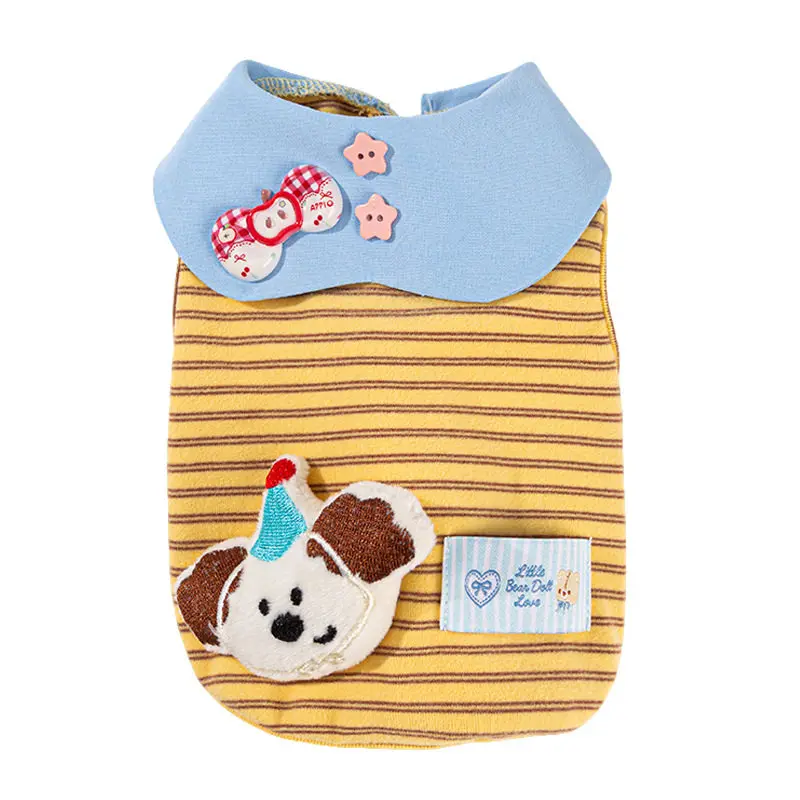 Striped cute cartoon dog clothes spring/summer thin breathable small dog vest pet apparel
Striped cute cartoon dog clothes spring/summer thin breathable small dog vest pet apparel