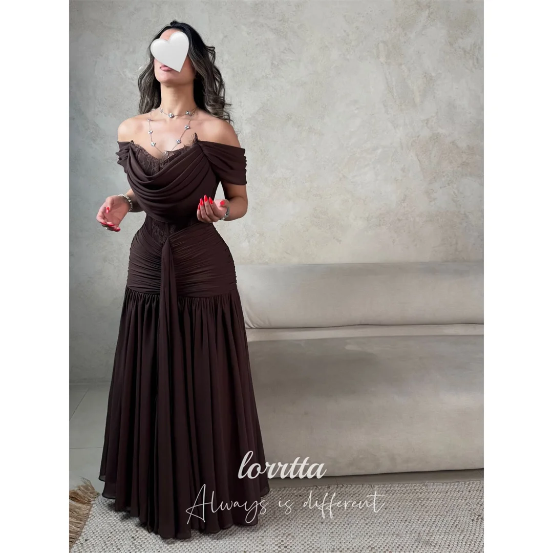 Lorrtta Chiffon Off The Shoulder Brown A-Line Evening Dress 2026 Prom Dress Elegant Cocktail Party Formal Evening Customized
Lorrtta Chiffon Off The Shoulder Brown A-Line Evening Dress 2026 Prom Dress Elegant Cocktail Party Formal Evening Customized