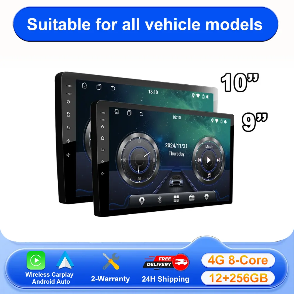 Android 16 CarPlay Car Radio Stereo GPS multimedia player 2 DIN Universal 9/10 inch For Toyota VW Hyundai Kia Nissan Honda Ford
Android 16 CarPlay Car Radio Stereo GPS multimedia player 2 DIN Universal 9/10 inch For Toyota VW Hyundai Kia Nissan Honda Ford