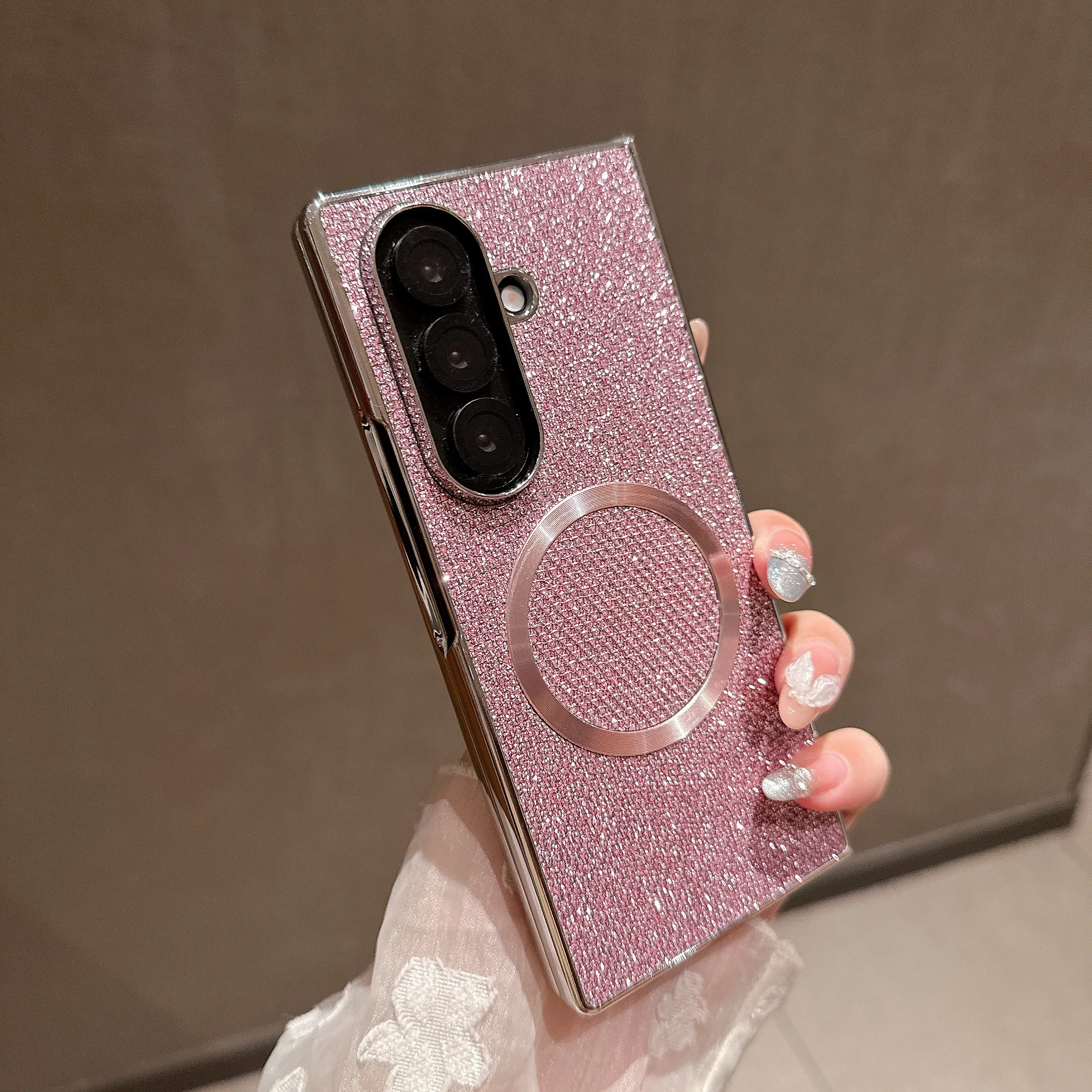 Luxury PC Electroplating Sparkling Magnetic Phone Case for Samsung Galaxy Z Fold 7 6 5 4 3 Good Texture Shockproof Bling Cover
Luxury PC Electroplating Sparkling Magnetic Phone Case for Samsung Galaxy Z Fold 7 6 5 4 3 Good Texture Shockproof Bling Cover