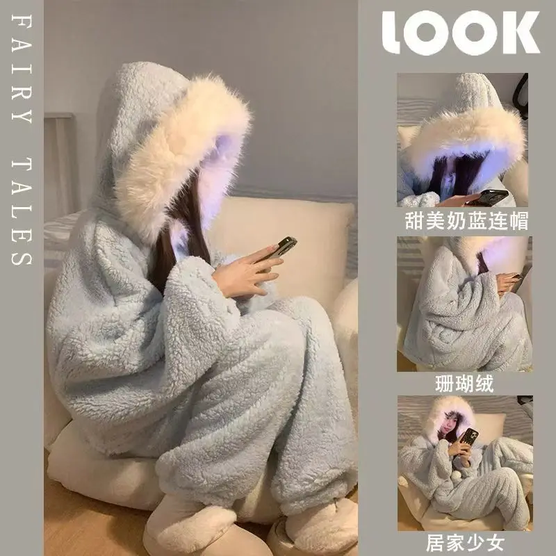 Pjs Set Women's Cold Protection Set Women's Pajama Set Women's Warm Winter Pajamas Fashionable Home Clothes, Pajamas Pajama Set
Pjs Set Women's Cold Protection Set Women's Pajama Set Women's Warm Winter Pajamas Fashionable Home Clothes, Pajamas Pajama Set