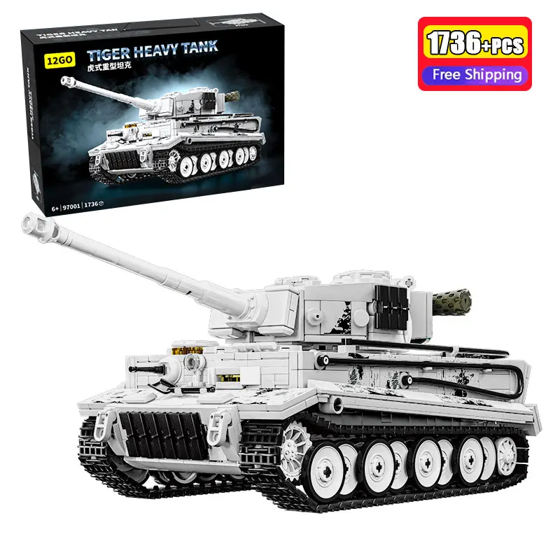 97001 1736Pcs Tiger Tank Building Blocks WW2 German Army Military Model Bricks Winter Edition Educational Toys For Boys Gifts
97001 1736Pcs Tiger Tank Building Blocks WW2 German Army Military Model Bricks Winter Edition Educational Toys For Boys Gifts