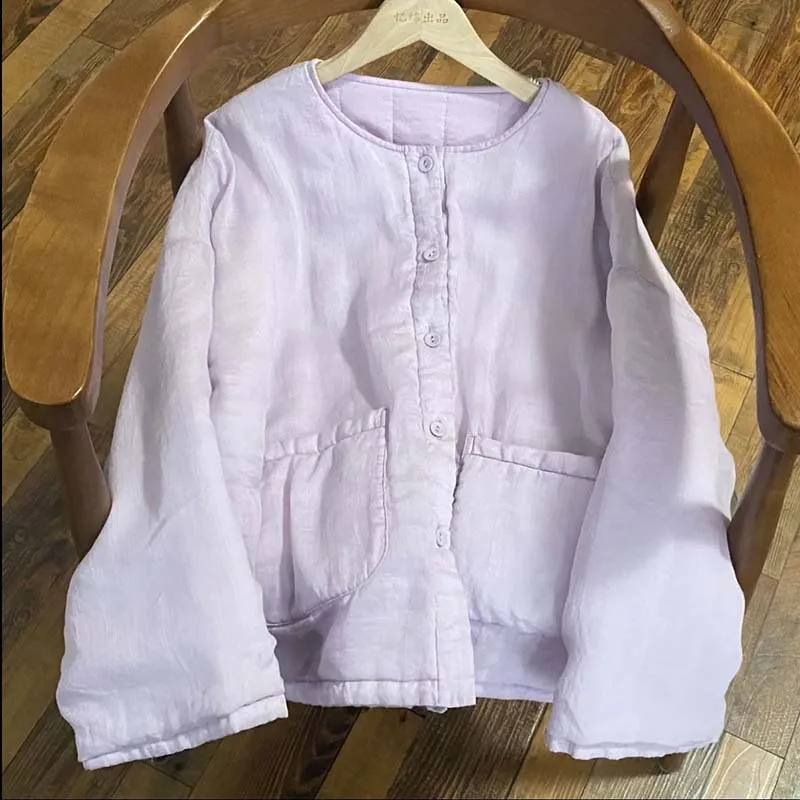 Thin Cotton Warm Sand Washing Linen Round Neck Cotton-padded Jacket Coat Female Winter Loose Comfortable Warm Little Coats
Thin Cotton Warm Sand Washing Linen Round Neck Cotton-padded Jacket Coat Female Winter Loose Comfortable Warm Little Coats