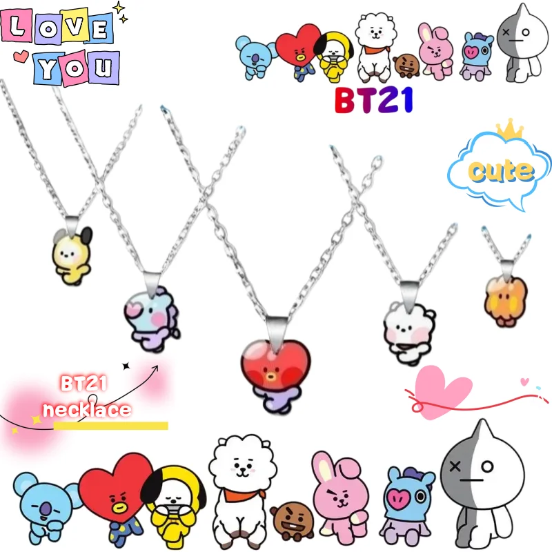 Ожерелье BT21 Koya RJ Cooky Tata Chimmy Shooky: креативная, высококачественная цепочка на ключицу в стиле аниме-фигурок для пар
Ожерелье BT21 Koya RJ Cooky Tata Chimmy Shooky: креативная, высококачественная цепочка на ключицу в стиле аниме-фигурок для пар