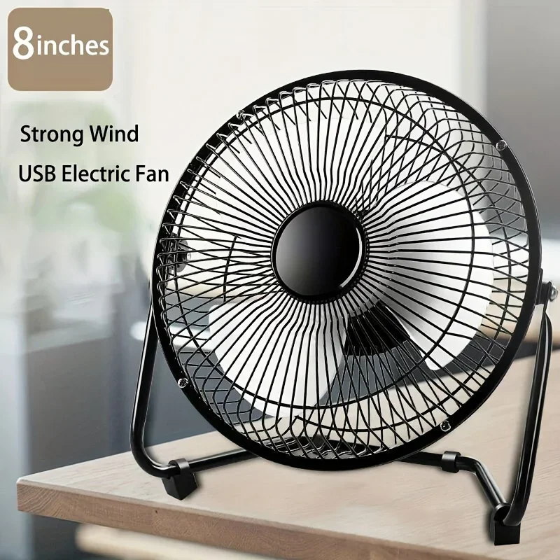 8" Desktop Portable USB Electric Desktop Fan with 2 Adjustable Speeds, 4 Blades for Strong Airflow, And 360° Adjustable Angle
8" Desktop Portable USB Electric Desktop Fan with 2 Adjustable Speeds, 4 Blades for Strong Airflow, And 360° Adjustable Angle