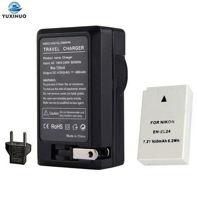 YUXINUO 7.2V 850mAh EN-EL24 ENEL24 Digital Camera Battery + AC Charger for Nikon 1 J5 1J5 DL18-50 DL24-85 Mirrorless Cameras
YUXINUO 7.2V 850mAh EN-EL24 ENEL24 Digital Camera Battery + AC Charger for Nikon 1 J5 1J5 DL18-50 DL24-85 Mirrorless Cameras