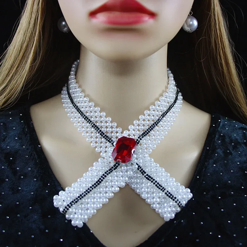 Fashion hand woven pearl bow tie decorative necklace French delicate elegant collar collar chain collarbone chain women
Fashion hand woven pearl bow tie decorative necklace French delicate elegant collar collar chain collarbone chain women