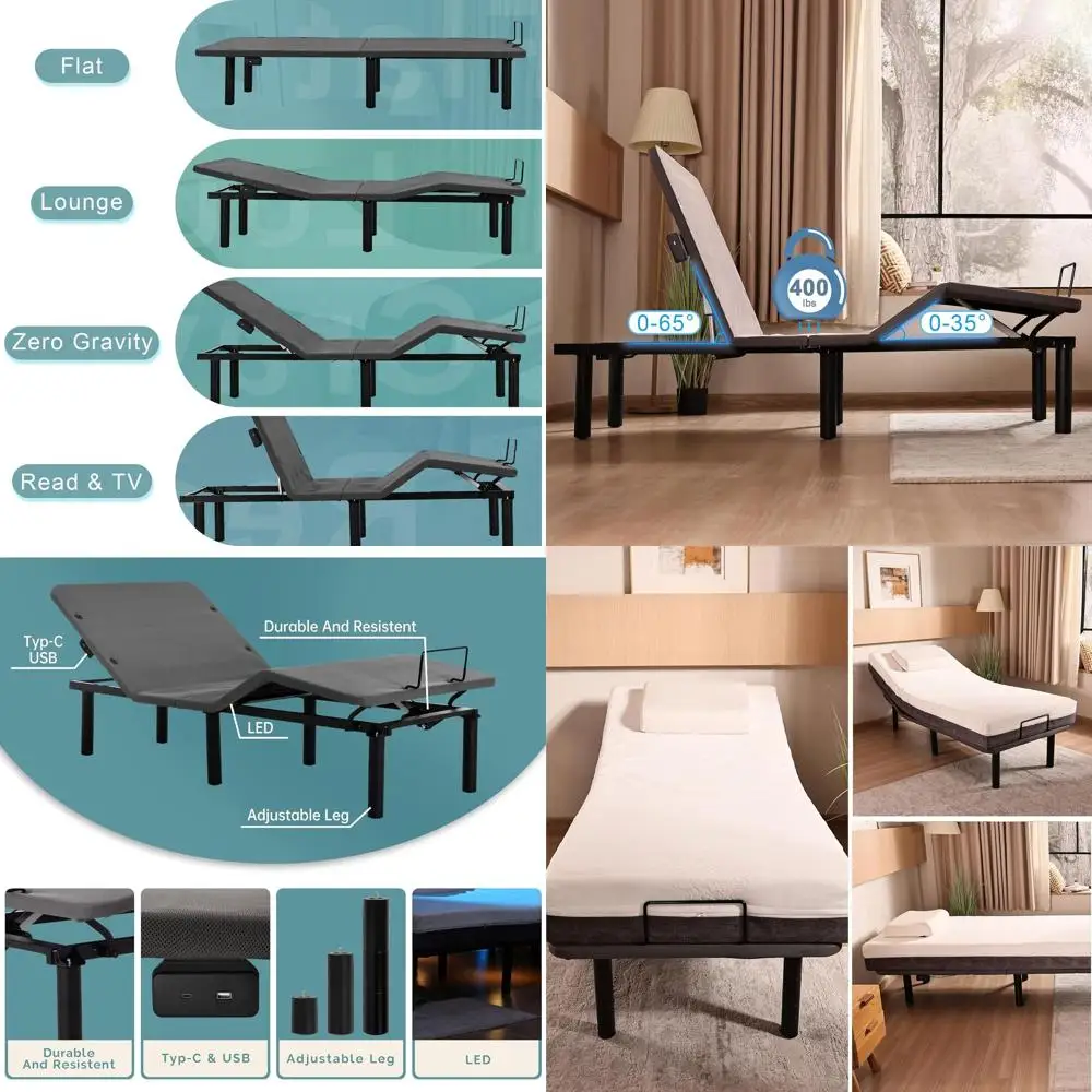 Электрическая регулируемая кровать-основание Fromann Twin XL, с функцией нулевой гравитации, зарядкой USB Type-C, регулировкой наклона головной и ножной частей, подсветкой под кроватью
Электрическая регулируемая кровать-основание Fromann Twin XL, с функцией нулевой гравитации, зарядкой USB Type-C, регулировкой наклона головной и ножной частей, подсветкой под кроватью