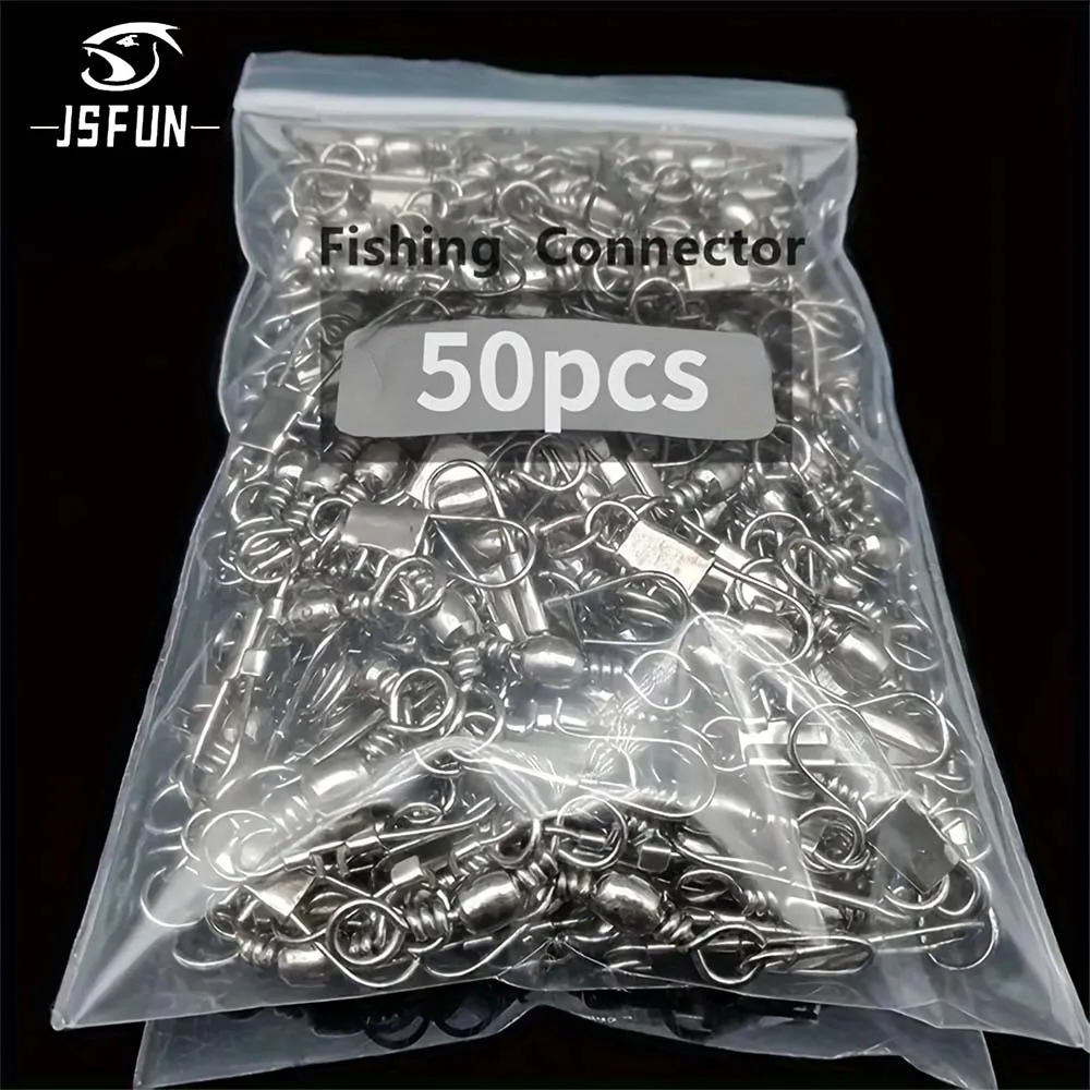 JSFUN 50Pcs Fishing Connector Swivels Interlock Pin Bearing Rolling Swivel Snap Swivel Fishhook Carp FishingLure Accessories
JSFUN 50Pcs Fishing Connector Swivels Interlock Pin Bearing Rolling Swivel Snap Swivel Fishhook Carp FishingLure Accessories