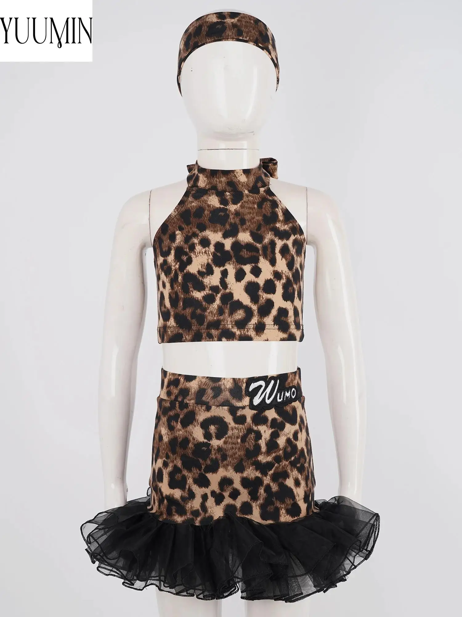 3PCS Girls Leopard Print Latin Dance Outfit Halter Crop Top Ruffle Skirt with Headband for Performance & Competition
3PCS Girls Leopard Print Latin Dance Outfit Halter Crop Top Ruffle Skirt with Headband for Performance & Competition
