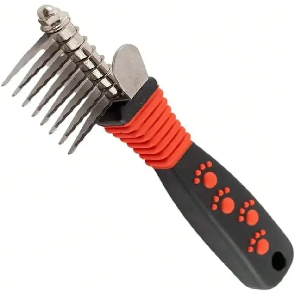 Paw Brothers 8-Blade Dematting Brush, Comb Tool For Dog Grooming, Stainless Steel Blades, Comfort Grip, Gentle On Skin, Doodles, Poodles, Rake For Matted Fur Removal,27765626
Paw Brothers 8-Blade Dematting Brush, Comb Tool For Dog Grooming, Stainless Steel Blades, Comfort Grip, Gentle On Skin, Doodles, Poodles, Rake For Matted Fur Removal,27765626