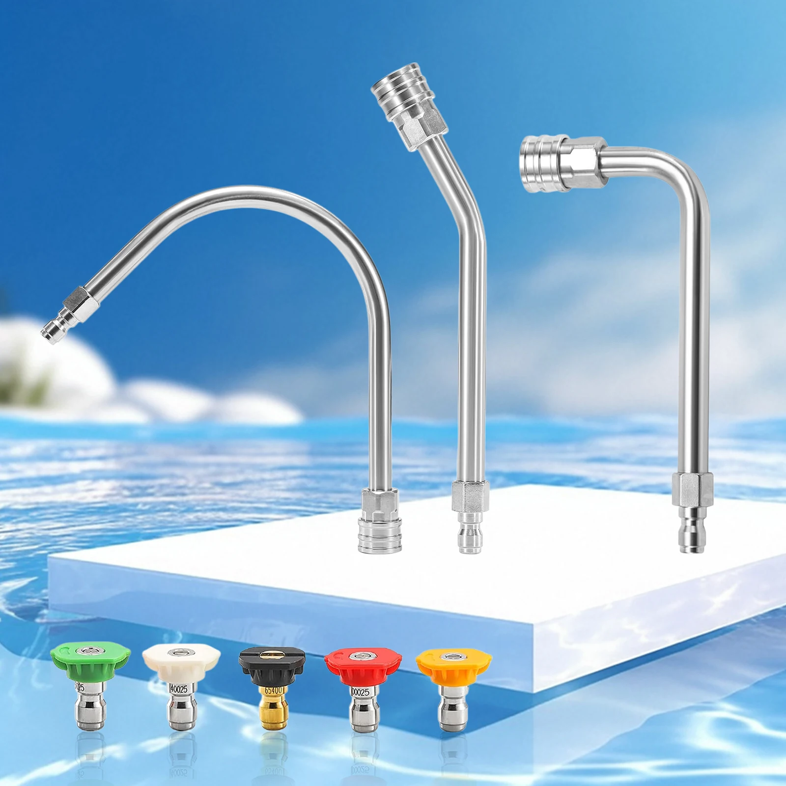 Power Washer Extension Wand Stainless Steel 30 90 and 120 Curved Power Washer Wand Extension with 5 Nozzle Tips for Car Wash
Power Washer Extension Wand Stainless Steel 30 90 and 120 Curved Power Washer Wand Extension with 5 Nozzle Tips for Car Wash