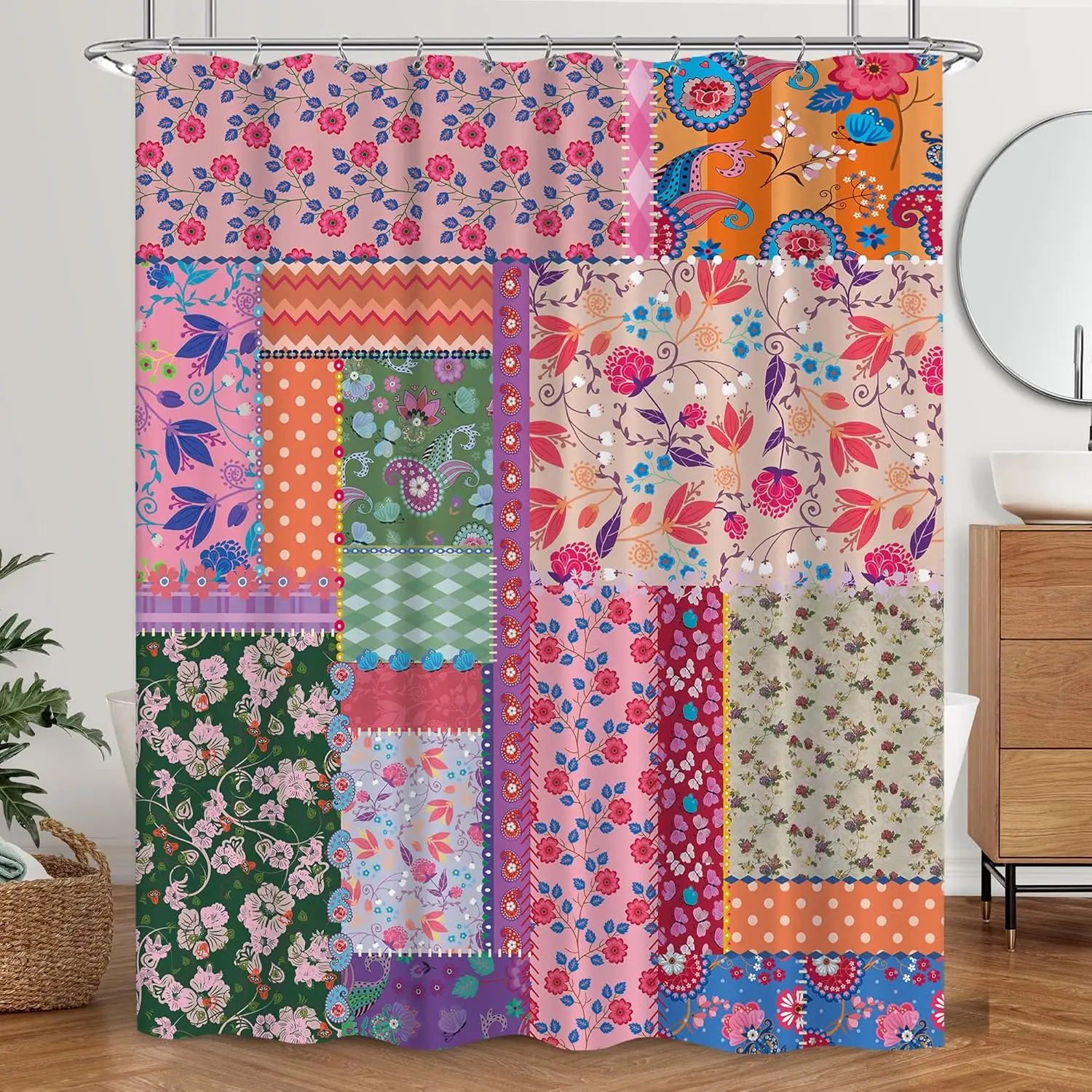 Patchwork Boho Floral Shower Curtain Rustic Flower Bathroom Set Farmhouse Bohemian Country Retro Spring Fabric Waterproof Shower
Patchwork Boho Floral Shower Curtain Rustic Flower Bathroom Set Farmhouse Bohemian Country Retro Spring Fabric Waterproof Shower