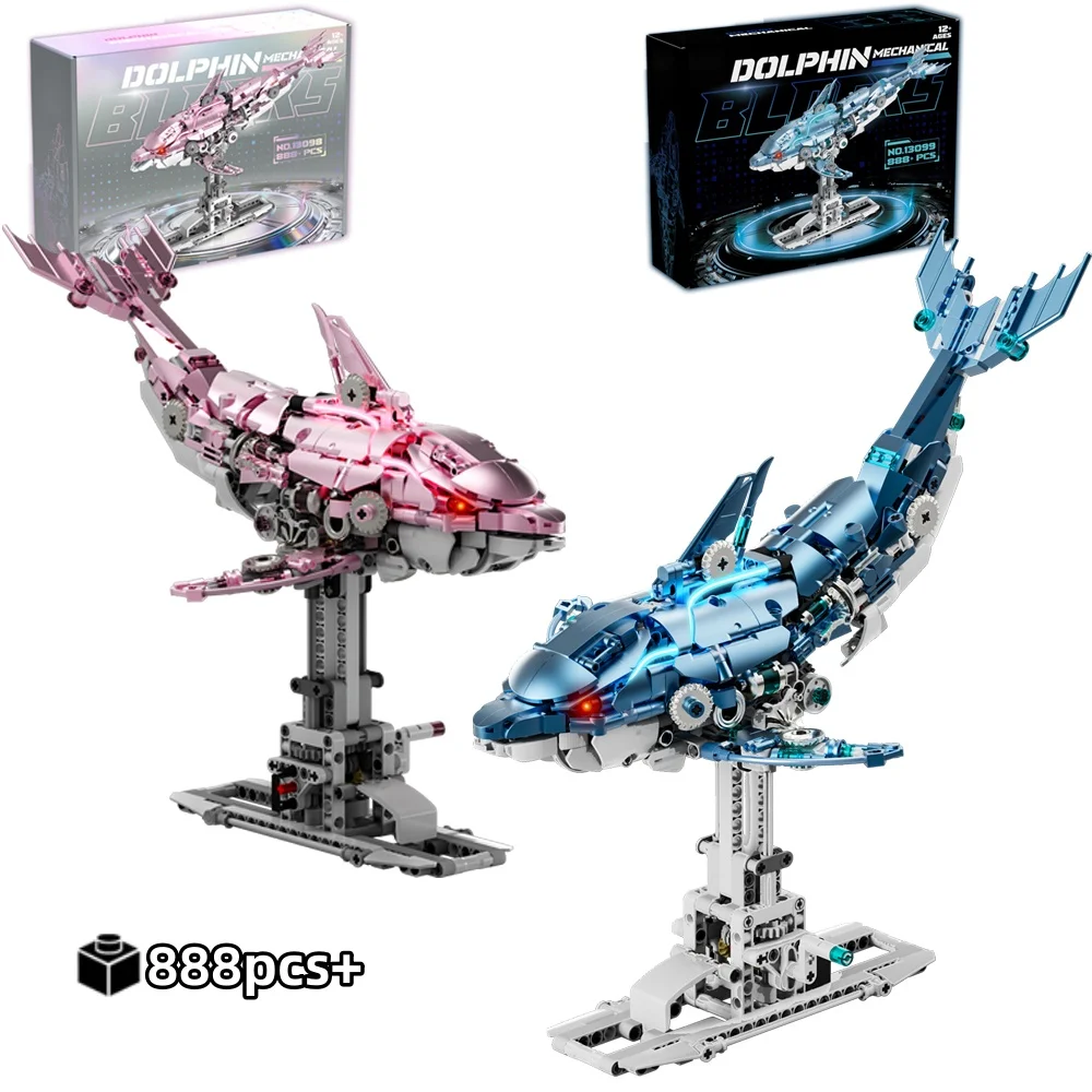 NEW Mechanical Dolphin Building Block Set Pink Blue Ocean Creature DIY Desktop Model STEM Educational Toys Gift Kids 888Pcs
NEW Mechanical Dolphin Building Block Set Pink Blue Ocean Creature DIY Desktop Model STEM Educational Toys Gift Kids 888Pcs