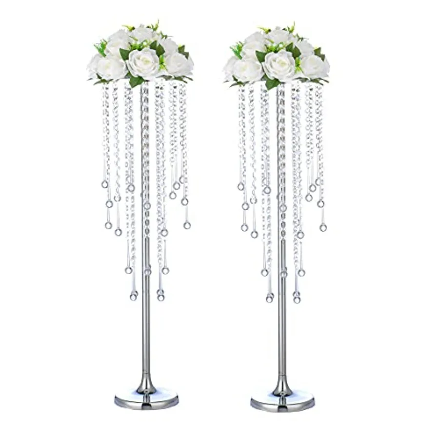 Wedding Centerpieces for Tables, 2Pcs Tall Metal Flower Vases with Chandelier Crystal, 29.5in Flower Stand Centerpieces for Tab
Wedding Centerpieces for Tables, 2Pcs Tall Metal Flower Vases with Chandelier Crystal, 29.5in Flower Stand Centerpieces for Tab