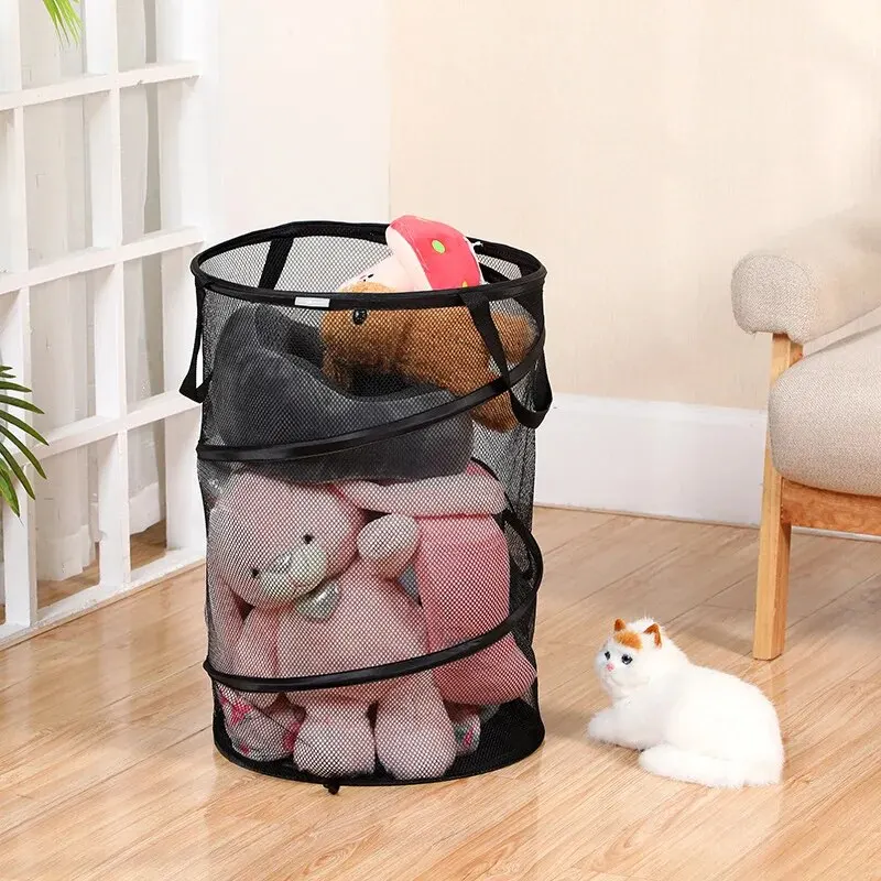 Large Capacity Polyester Mesh Transparent Storage Basket, Portable Laundry Bag Storage Bucket, Home Folding Dirty Clothes Basket
Large Capacity Polyester Mesh Transparent Storage Basket, Portable Laundry Bag Storage Bucket, Home Folding Dirty Clothes Basket