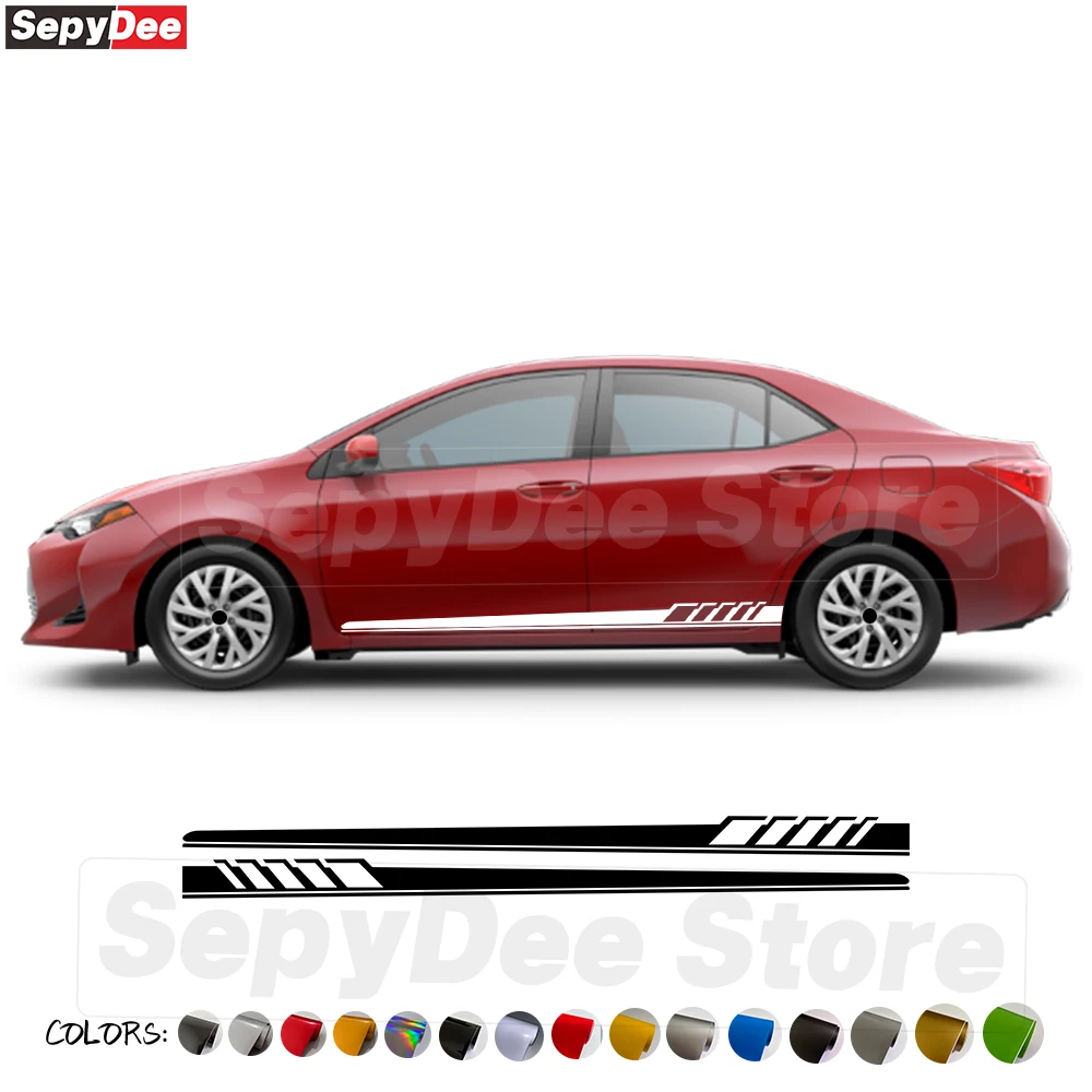 2Pcs Car Door Side Skirt Stickers for Toyota Corolla Racing Sport Auto Body Long Stripe Kits Vinyl Decals Car Tuning Accessories
2Pcs Car Door Side Skirt Stickers for Toyota Corolla Racing Sport Auto Body Long Stripe Kits Vinyl Decals Car Tuning Accessories