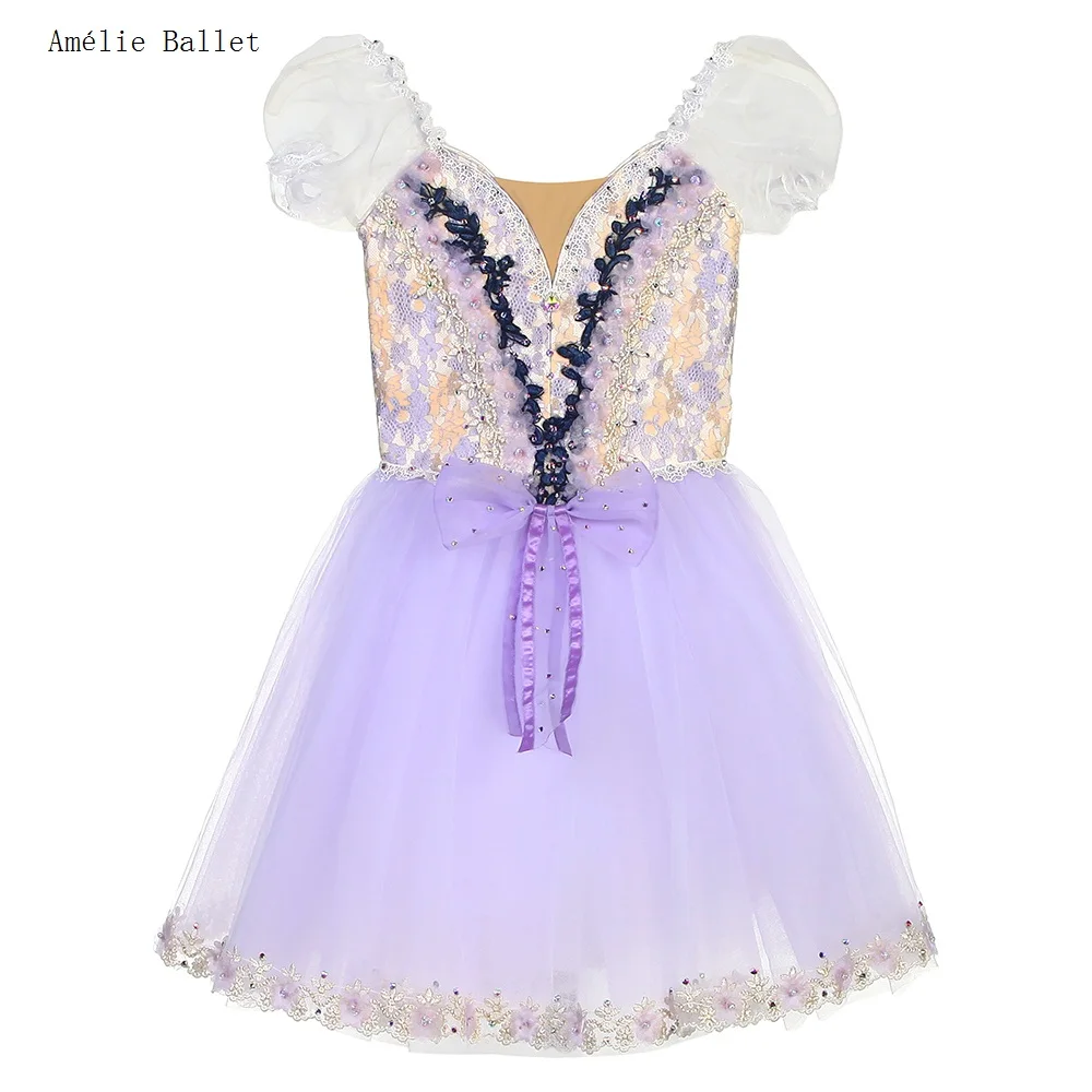 B23037 Puff Sleeves Ballet Dance Tutu Lilac Soft Tulle Romantic Tutu Skirts with Hooks Back Girls Ballerina Dance Costumes
B23037 Puff Sleeves Ballet Dance Tutu Lilac Soft Tulle Romantic Tutu Skirts with Hooks Back Girls Ballerina Dance Costumes