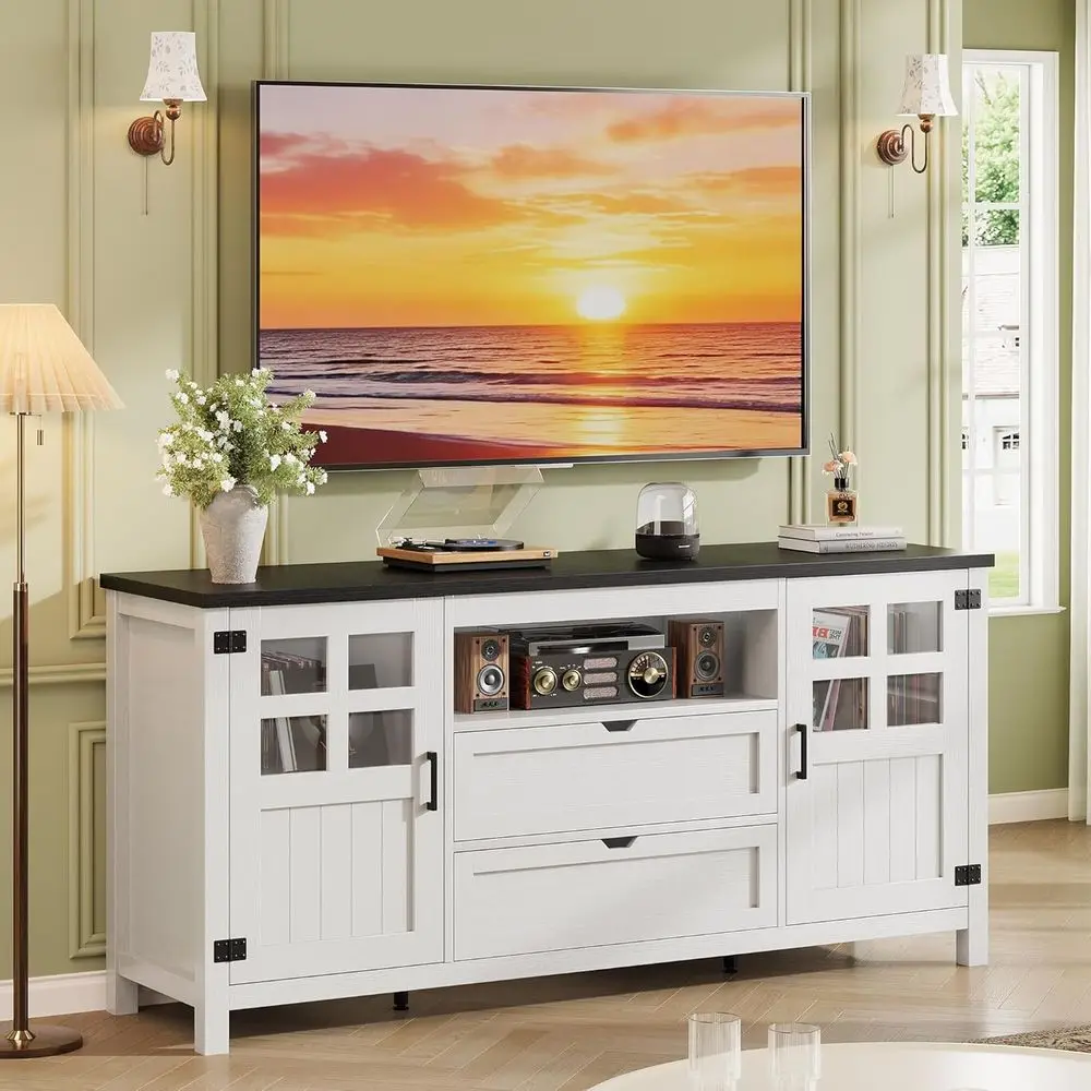 TV Stand for 65-75 Inch TVs, Entertainment Center with Adjustable Shelves, 2 Doors, Storage Media Cabinet for Living Room or Bed
TV Stand for 65-75 Inch TVs, Entertainment Center with Adjustable Shelves, 2 Doors, Storage Media Cabinet for Living Room or Bed