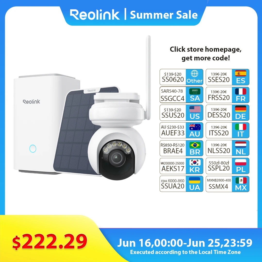 Reolink 4K Battery WiFi Security Camera 360° PT Auto Tracking Color Night Vision Wireless IP Camera Home Hub Security System
Reolink 4K Battery WiFi Security Camera 360° PT Auto Tracking Color Night Vision Wireless IP Camera Home Hub Security System