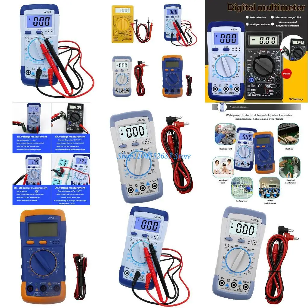 Y6GD Digital Multimeter Transistors Tester Continuitys NCV Ohm Voltages Test Meter
Y6GD Digital Multimeter Transistors Tester Continuitys NCV Ohm Voltages Test Meter