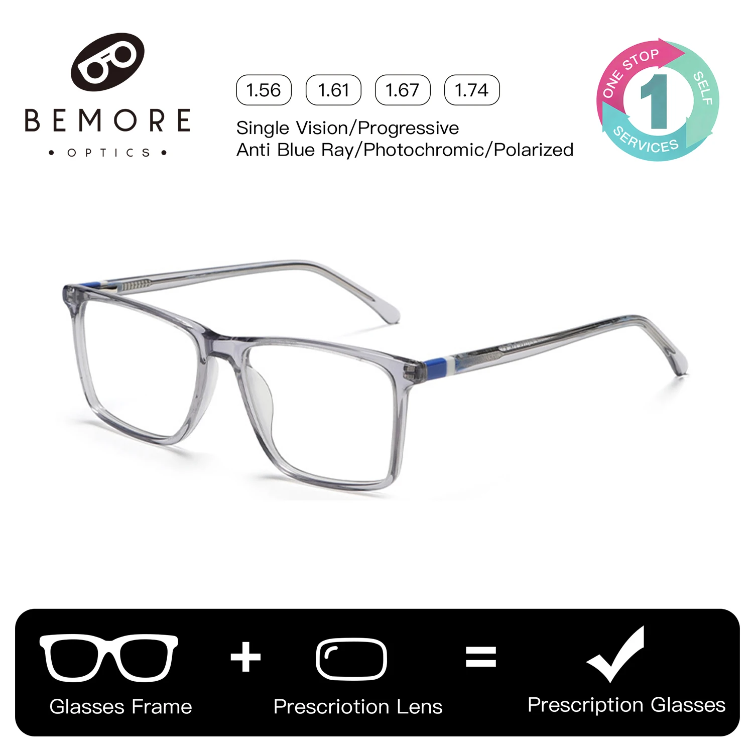 BEMORE Square Alloy Prescription Photochromic Reading Glasses for Women Anti Blue Light Myopia Optical Eyeglasses
BEMORE Square Alloy Prescription Photochromic Reading Glasses for Women Anti Blue Light Myopia Optical Eyeglasses