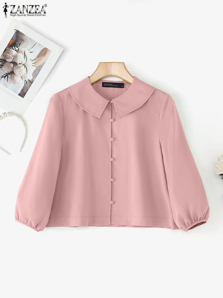 2025 ZANZEA Elegant Office Lady Shirts Women Autumn Blouse 3/4 Lantern Sleeve Solid Blusas Fashion Lapel Casual Loose Tops Tunic
2025 ZANZEA Elegant Office Lady Shirts Women Autumn Blouse 3/4 Lantern Sleeve Solid Blusas Fashion Lapel Casual Loose Tops Tunic