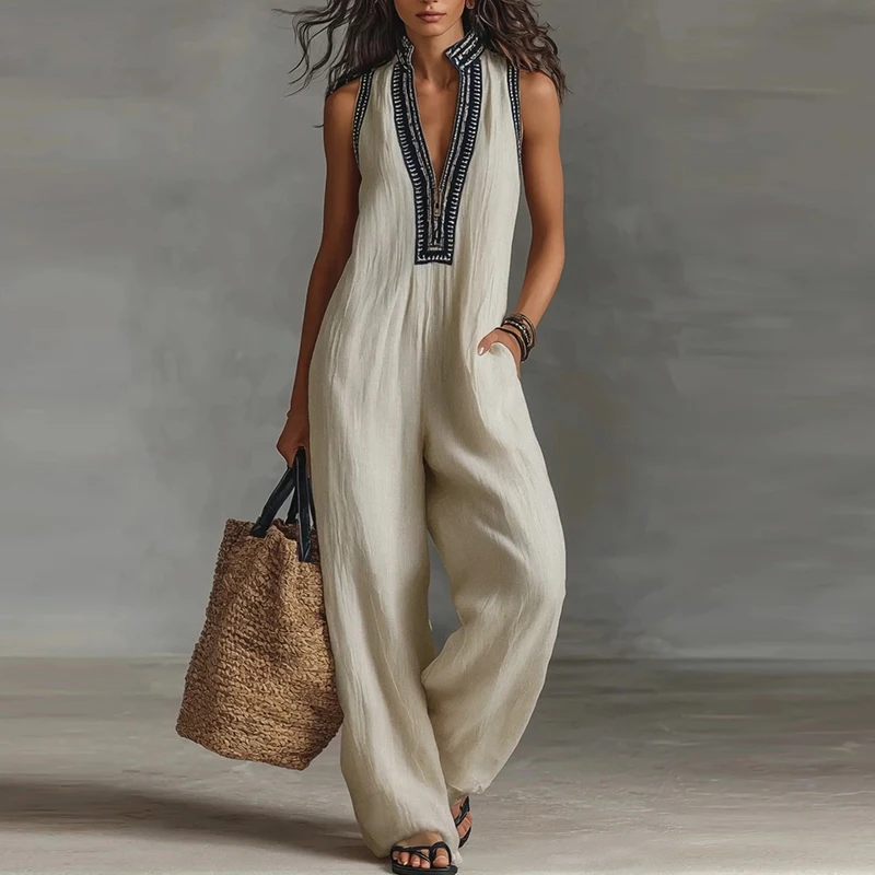 New Sexy Deep V Neck Patchwork Color Long Pants Jumpsuit Women Casual Pocket Sleeveless High Waist Romper Women Summer Overalls
New Sexy Deep V Neck Patchwork Color Long Pants Jumpsuit Women Casual Pocket Sleeveless High Waist Romper Women Summer Overalls