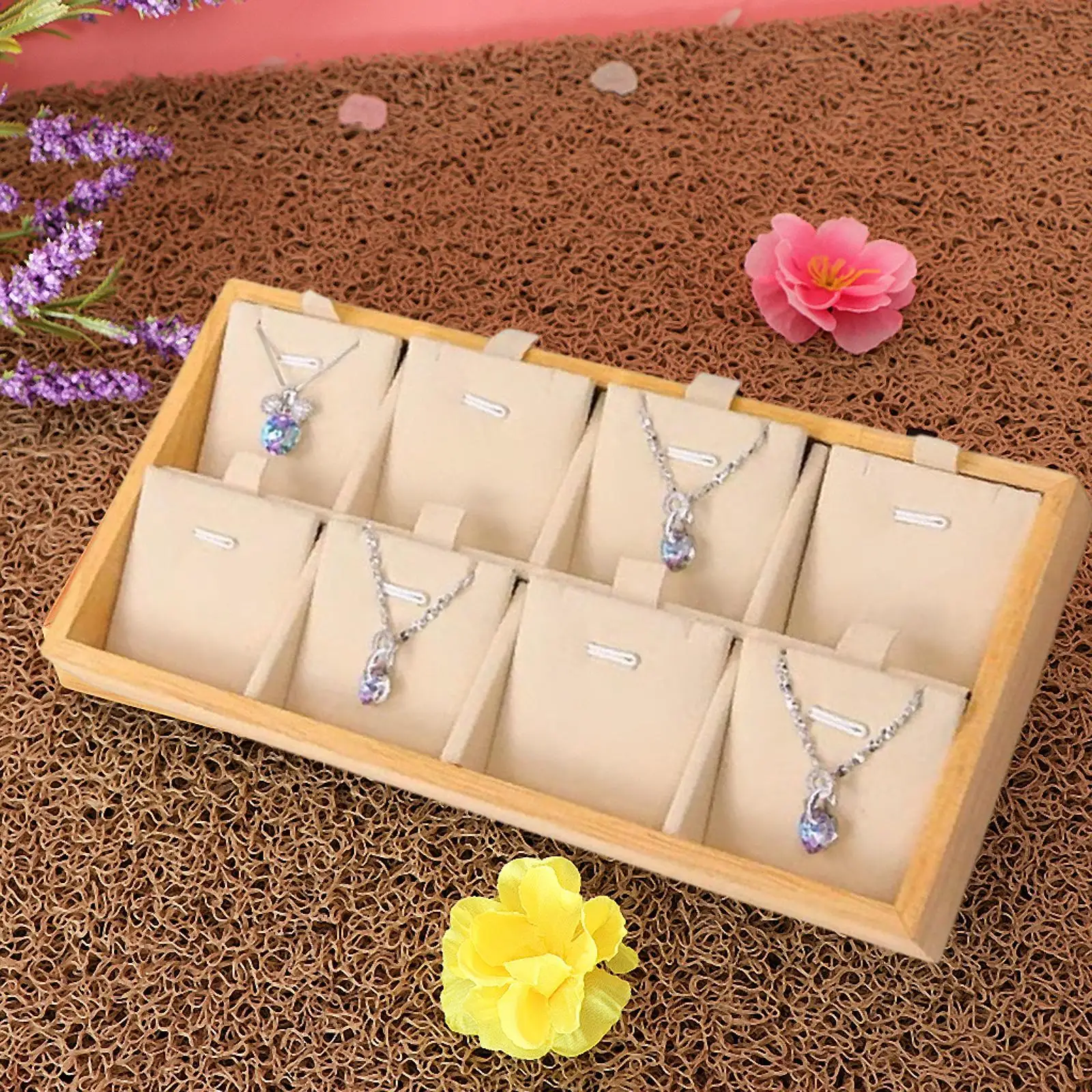 Necklace Pendant Tray 8 Grids Pendant Display Tray for Dresser Jewelry Store Beige
Necklace Pendant Tray 8 Grids Pendant Display Tray for Dresser Jewelry Store Beige