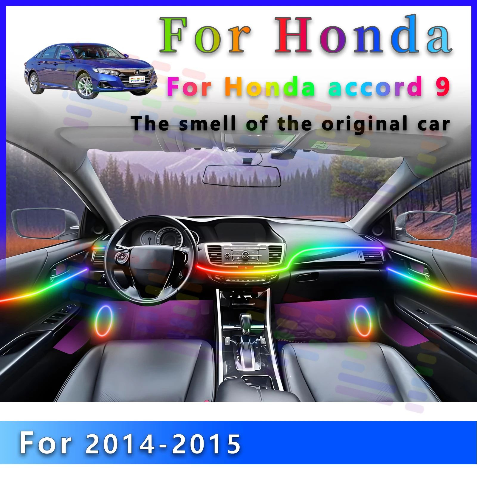 Акриловая светодиодная лампа окружающего освещения для Honda Accord 9-го поколения, 64 цвета, полоса для внутреннего украшения с управлением через приложение, несколько Lig
Акриловая светодиодная лампа окружающего освещения для Honda Accord 9-го поколения, 64 цвета, полоса для внутреннего украшения с управлением через приложение, несколько Lig