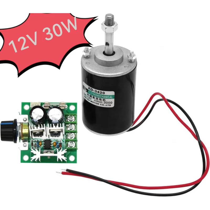 Wovpower 12V 30W Permanent Magnet DC Motor 3000RPM High Torque CW/CCW Reversible Gear with 12V-40V 10A PWM Speed Controller
Wovpower 12V 30W Permanent Magnet DC Motor 3000RPM High Torque CW/CCW Reversible Gear with 12V-40V 10A PWM Speed Controller