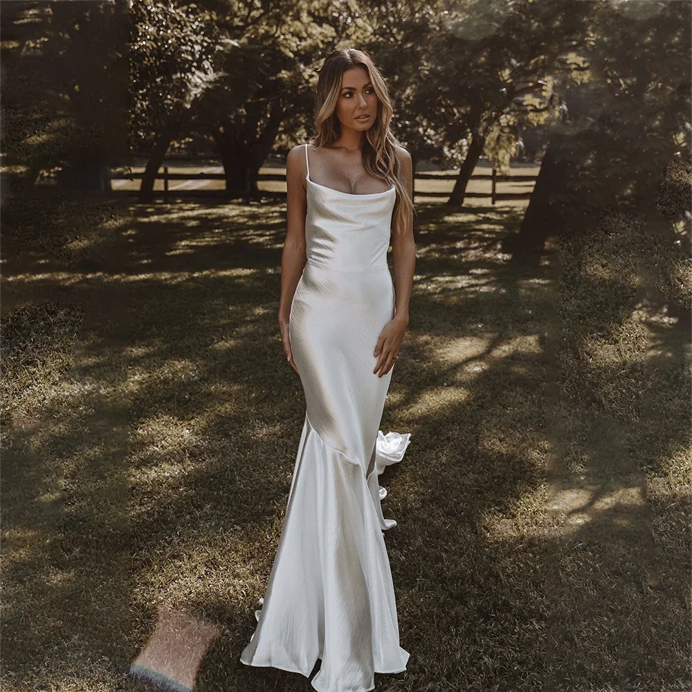 Customized Sexy Spaghetti Straps Mermaid Wedding Dresses Simple Backeless Sweep Train Vestido De Novia Plus Size for women
Customized Sexy Spaghetti Straps Mermaid Wedding Dresses Simple Backeless Sweep Train Vestido De Novia Plus Size for women