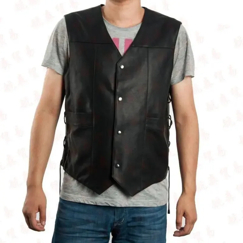 Son of Chaos in Motorcycle Style: Harley Motorcycle PU Leather Embroidered Vest Kam Shoulder Punk Fashion Leather Coat for Men
Son of Chaos in Motorcycle Style: Harley Motorcycle PU Leather Embroidered Vest Kam Shoulder Punk Fashion Leather Coat for Men